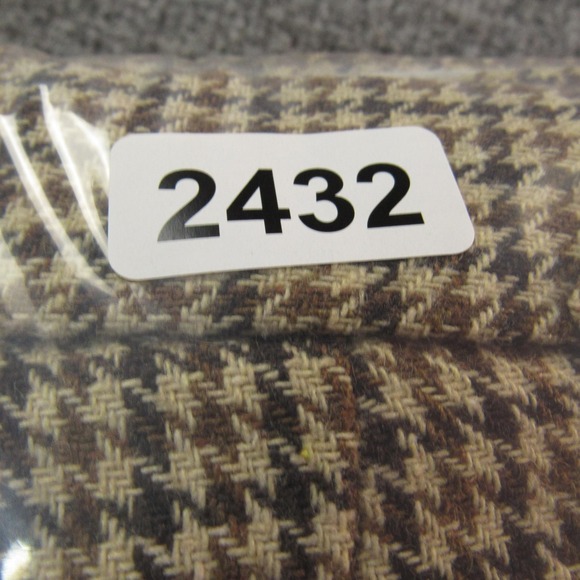 Houndstooth Pleated Trousers Mens 34x30 Brown Tan Side Adjusters Heritage Style - Picture 13 of 13